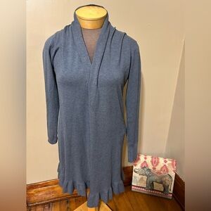 Vida Milano Women's Size  Large Soft Wool Blend Ruffled Duster Cardigan